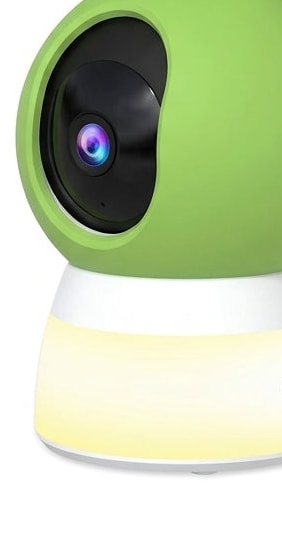 Warm night light at the base of the Securidou video baby monitor