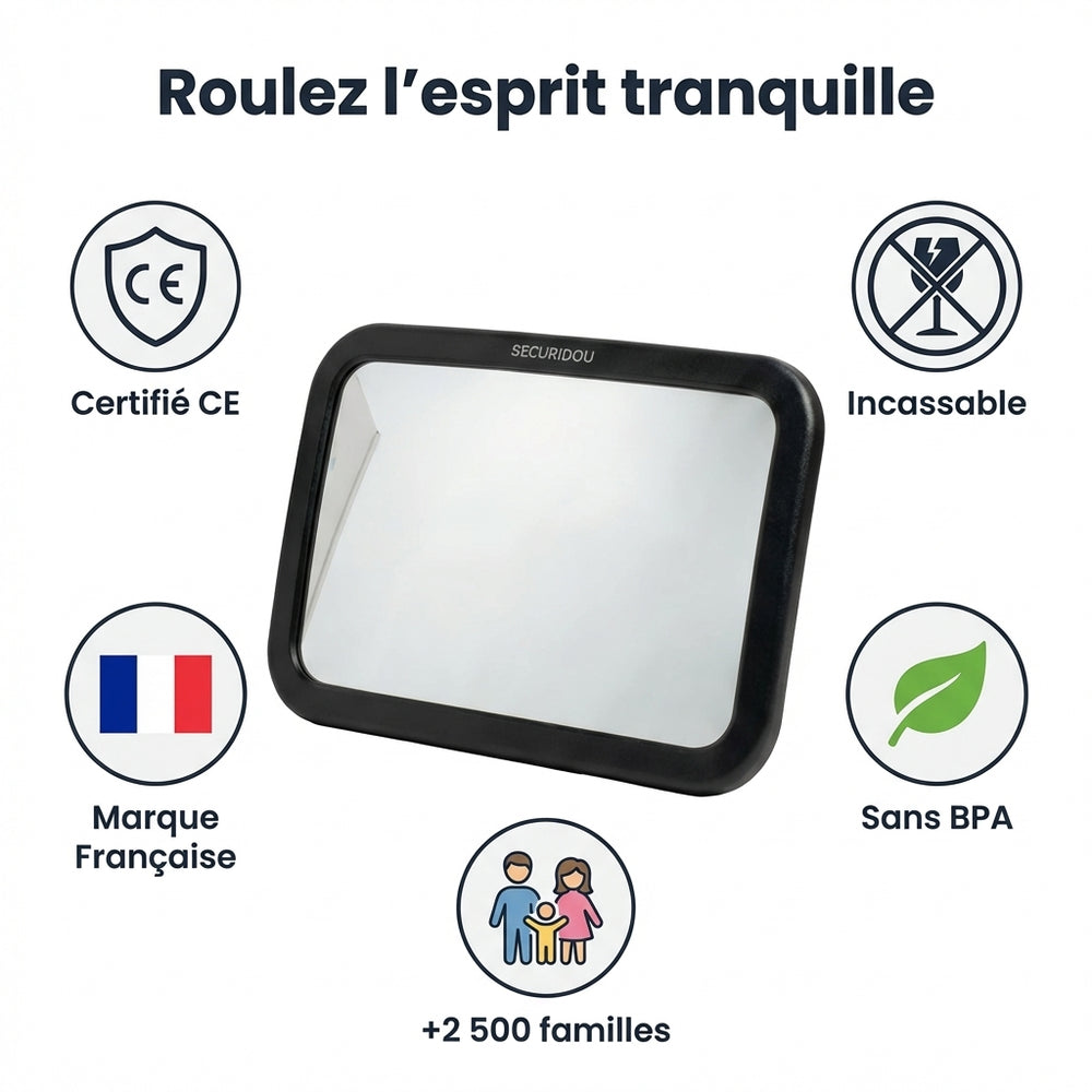 Securidou baby car mirror, the view from the parent at the wheel