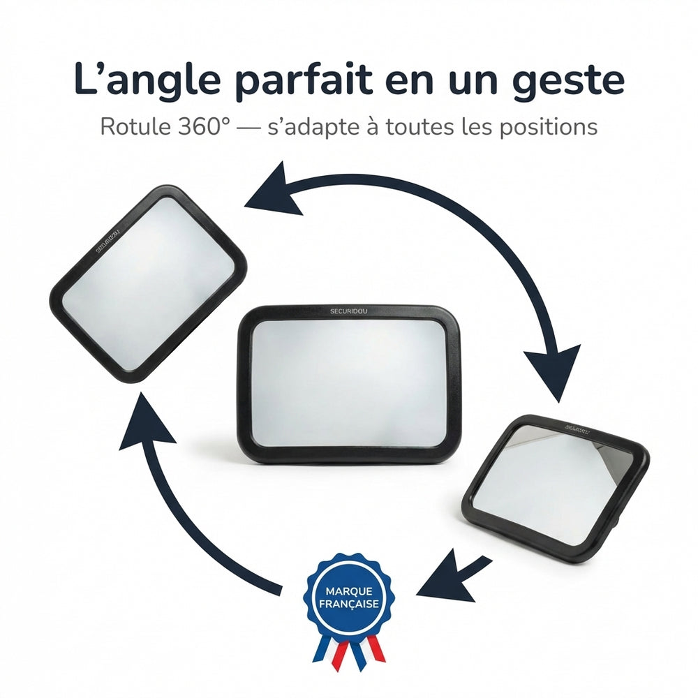 Securidou baby car monitoring mirror and its fitting