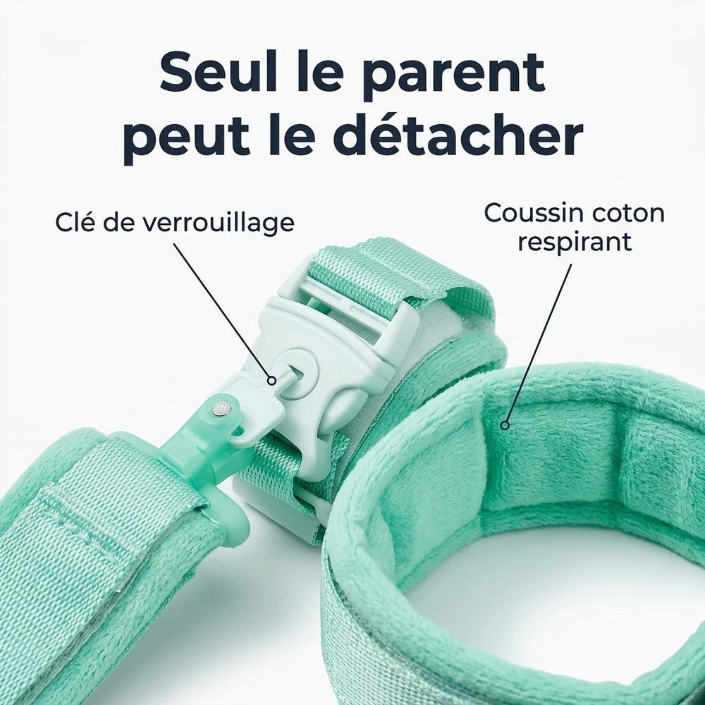 Secure fastening mechanism of the Securidou anti-lost wrist link