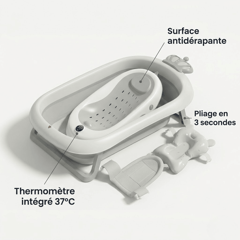 Securidou foldable baby bath, open and ready to use