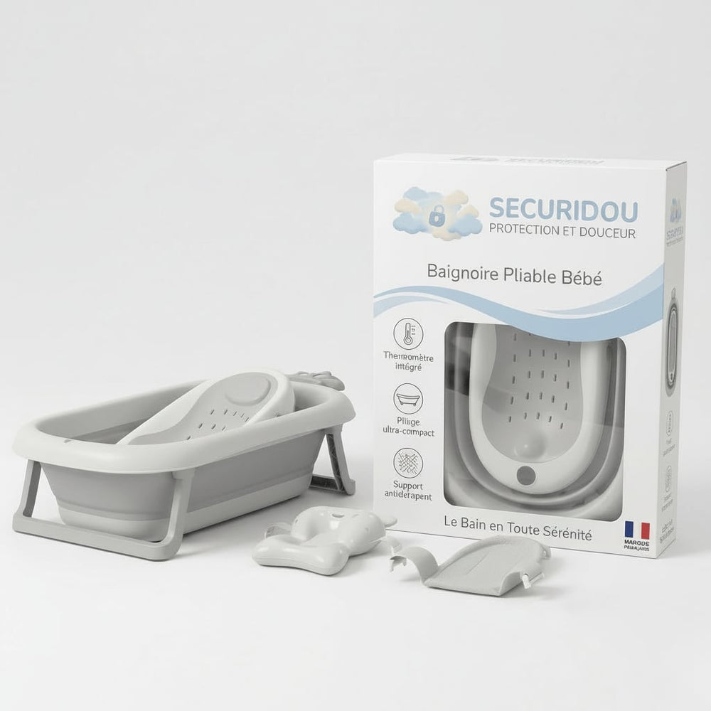 Securidou foldable baby bath with built-in thermometer
