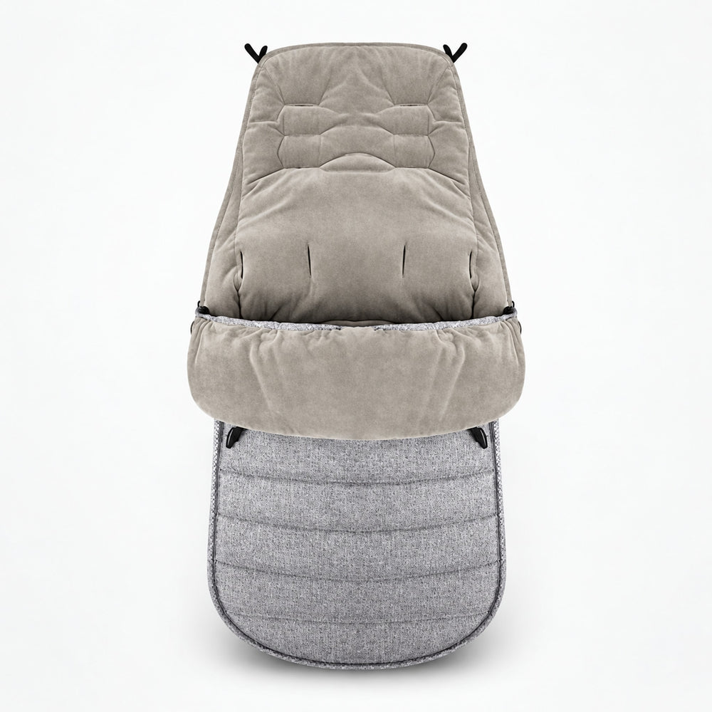 Securidou stroller footmuff in heather gray, on a white background