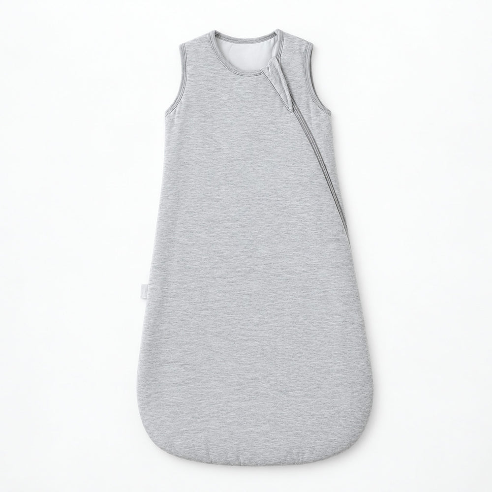 Securidou sleeveless sleep sack in light gray bamboo viscose, on a white background