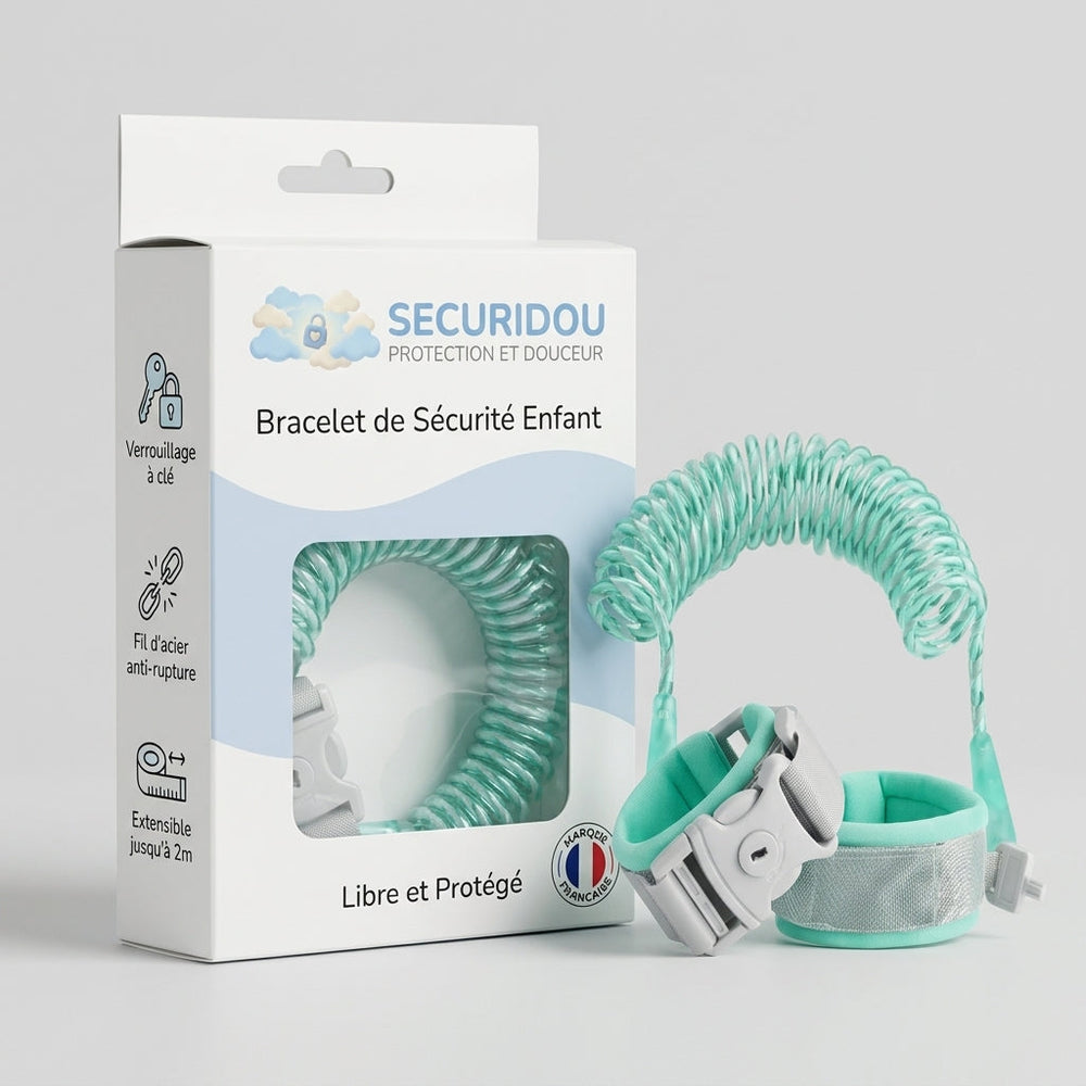 Securidou baby anti-lost wrist link on a walk, main view