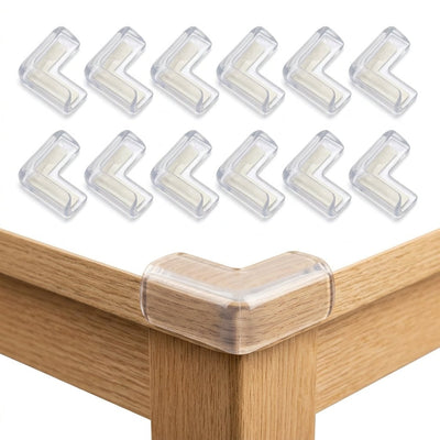 Kit of 12 clear silicone baby corner protectors, Securidou