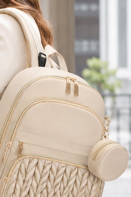 Securidou diaper bag backpack worn over the shoulder
