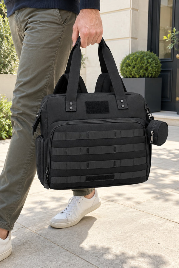 Securidou dad diaper bag carried by hand by its two handles