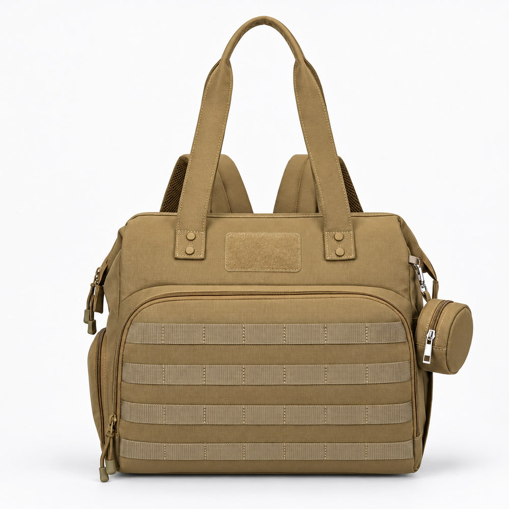 Securidou dad diaper bag in khaki, no lettering, on a white background