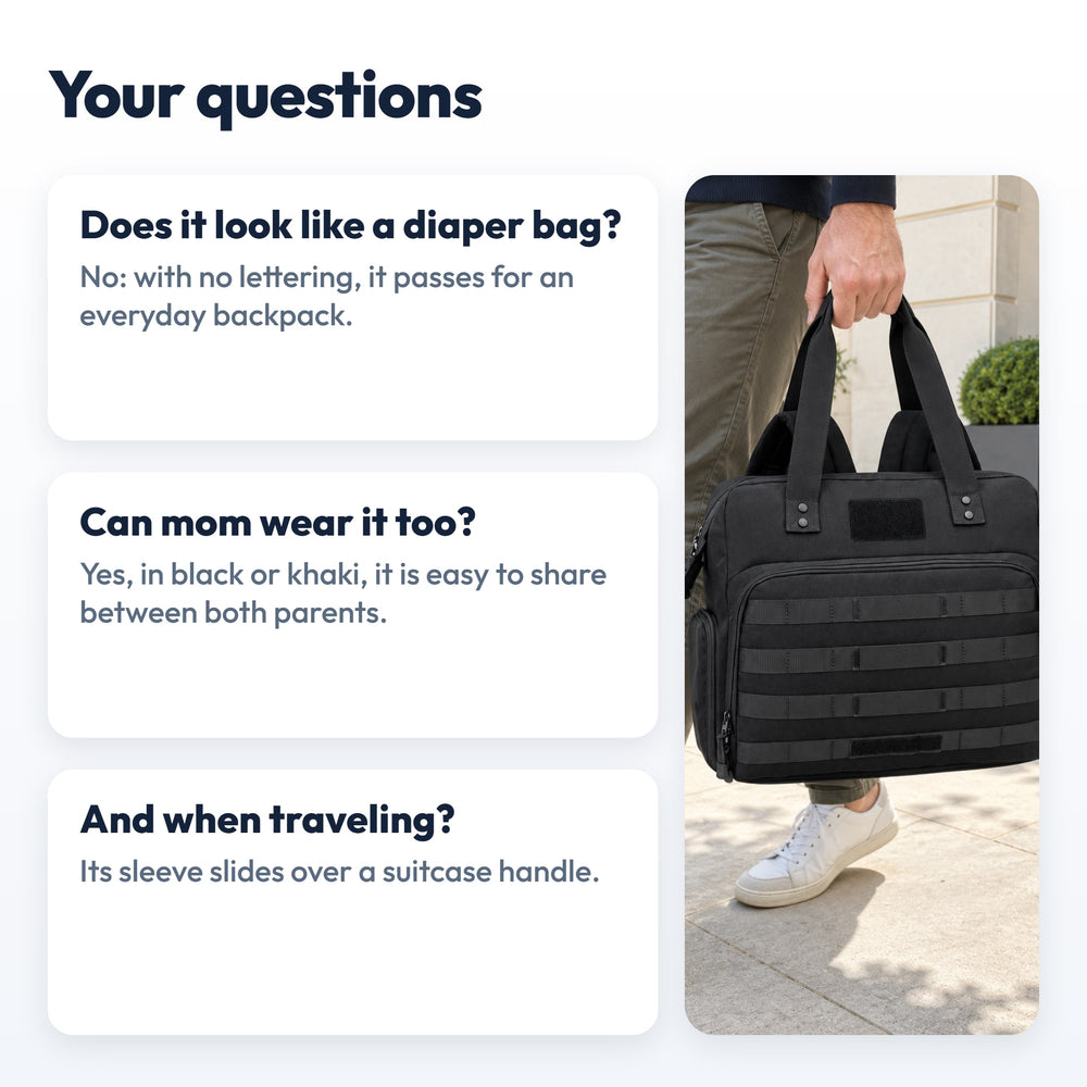 Securidou Dad Diaper Bag: answers to frequently asked questions