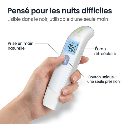 Non-contact infrared baby thermometer, result in 1 second on the LCD screen, Securidou