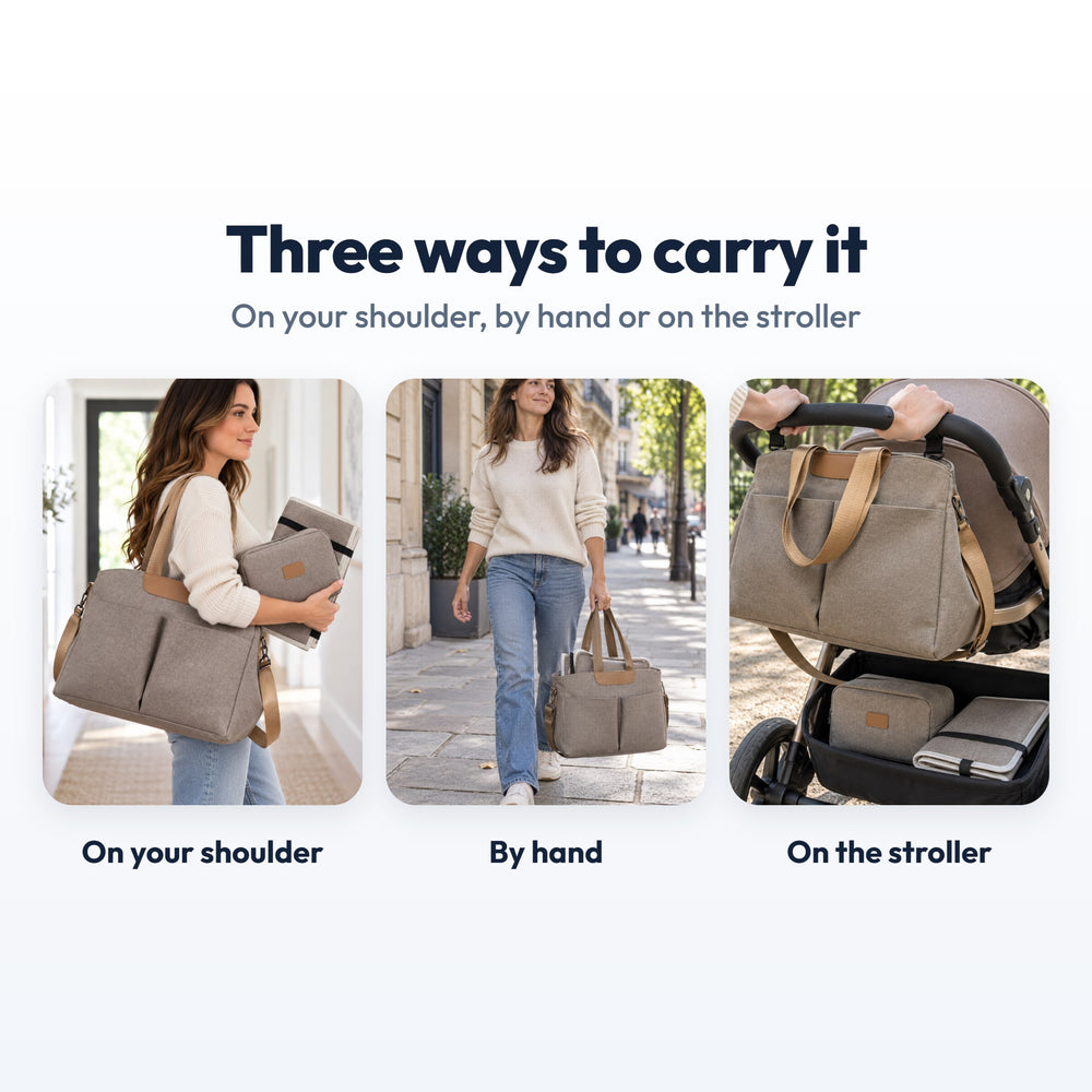 Securidou Diaper Bag Tote Set: ways to carry it