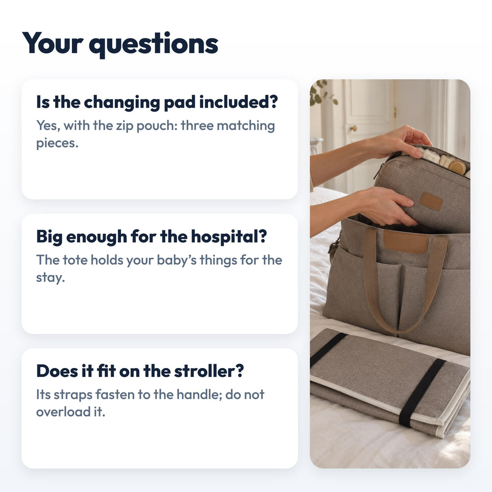 Securidou Diaper Bag Tote Set: answers to frequently asked questions