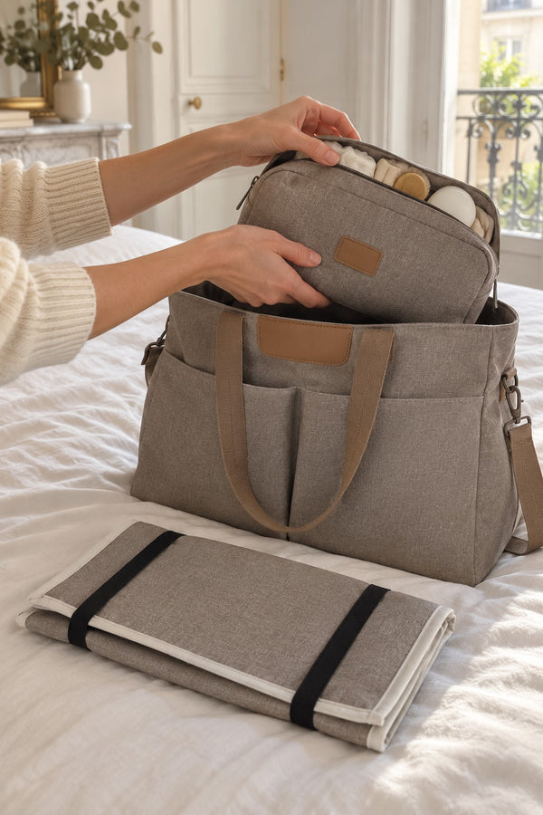 Zip pouch from the Securidou set slipped into the diaper tote